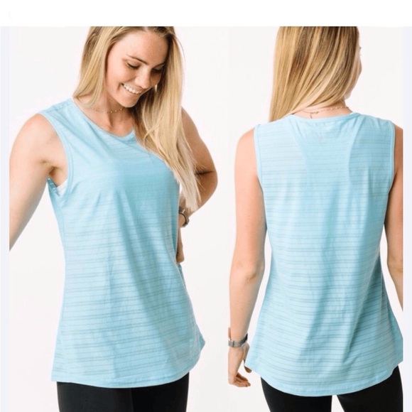ZYIA Active Sky Blue Luxe Muscle Relaxed Fit Tank Top Women’s Size XXL - Picture 3 of 9